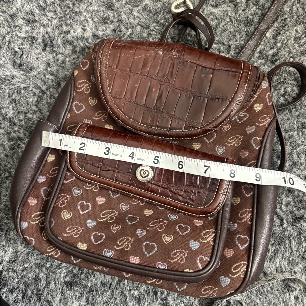 Brown Heart Pattern Backpack - Picture 12 of 12